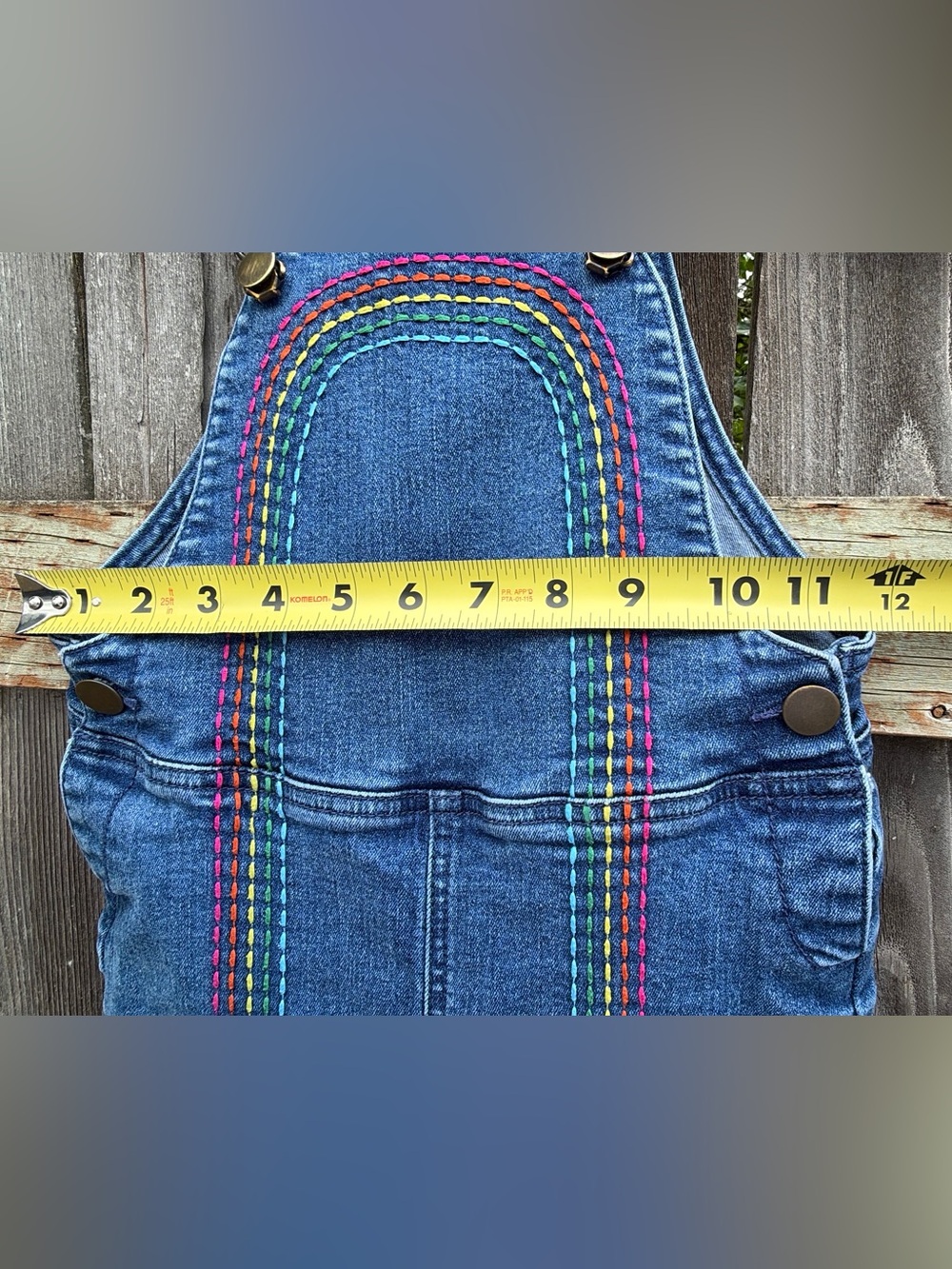 Hanna Andersson TALL DISCOUNT Blue Denim Overall Rainbow 8 9 10 Girl Teen Petite - Picture 6 of 9